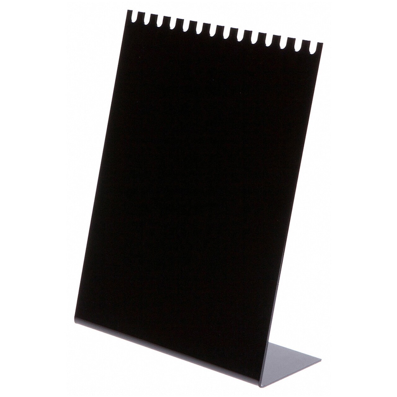 Plymor Black Acrylic Necklace Display Stand With Top Hooks, 10.625" W x 4" D x 13.5" H